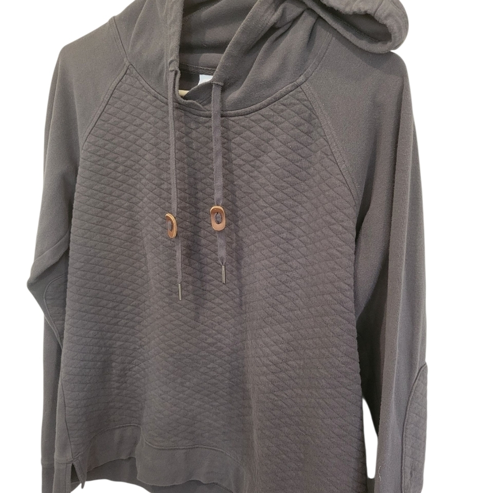 Womans Columbia Grey Quilted Pullover Hoodie Sz 14